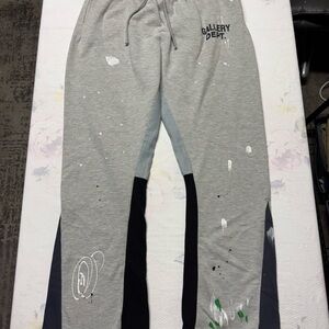Gallery Dept Gray Paint-Splatter Joggers with Black Panels